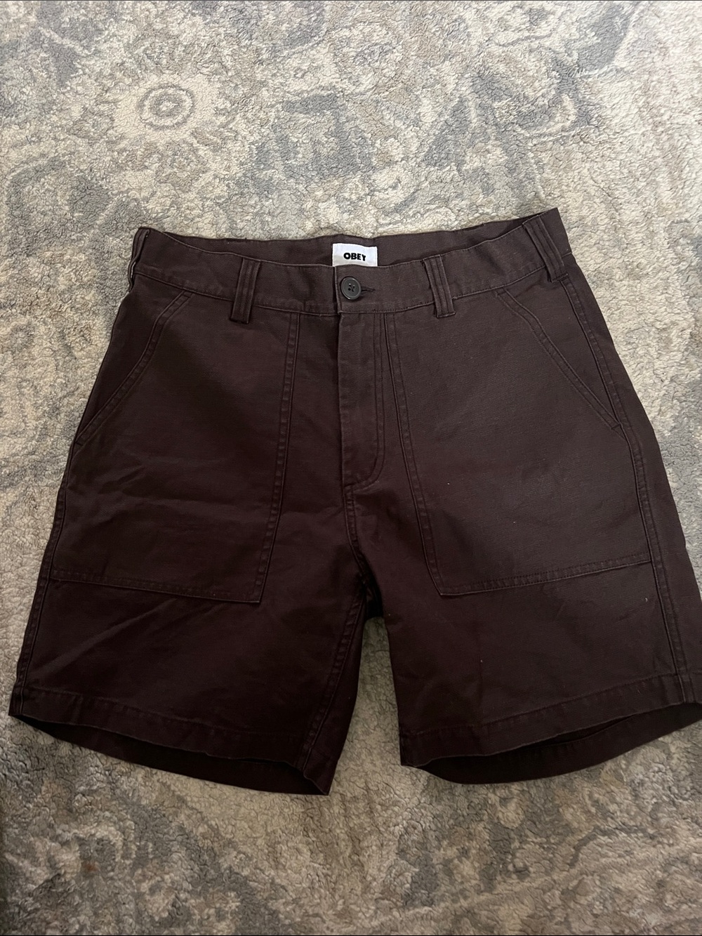 OBEY Men's Chocolate Brown Cargo Shorts